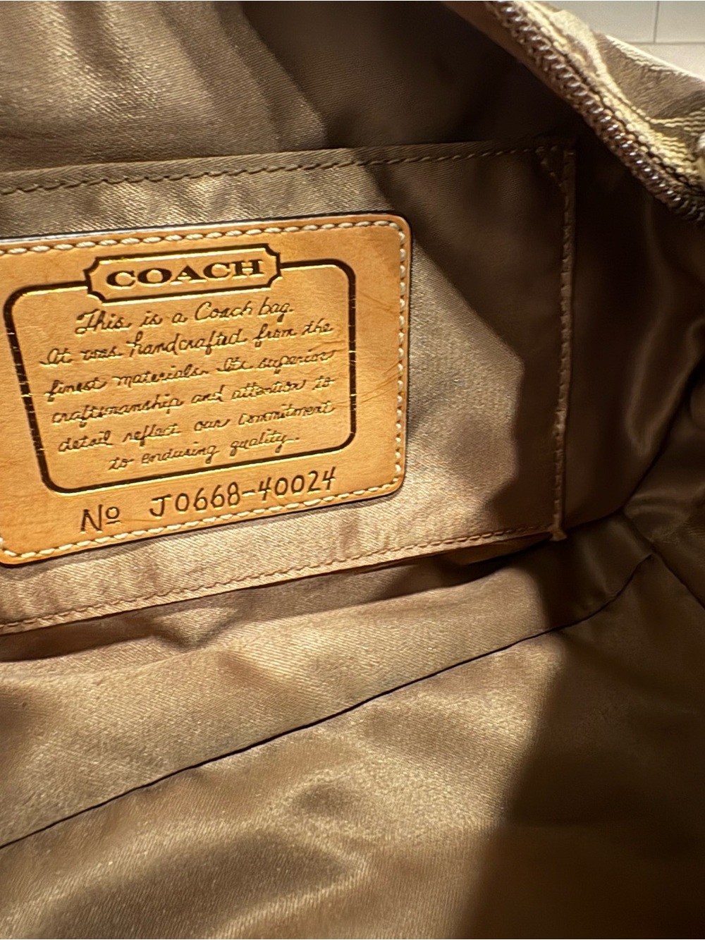 Coach Mini Shoulder Bag in Khaki, Cream with Red Charm - Picture 7 of 13
